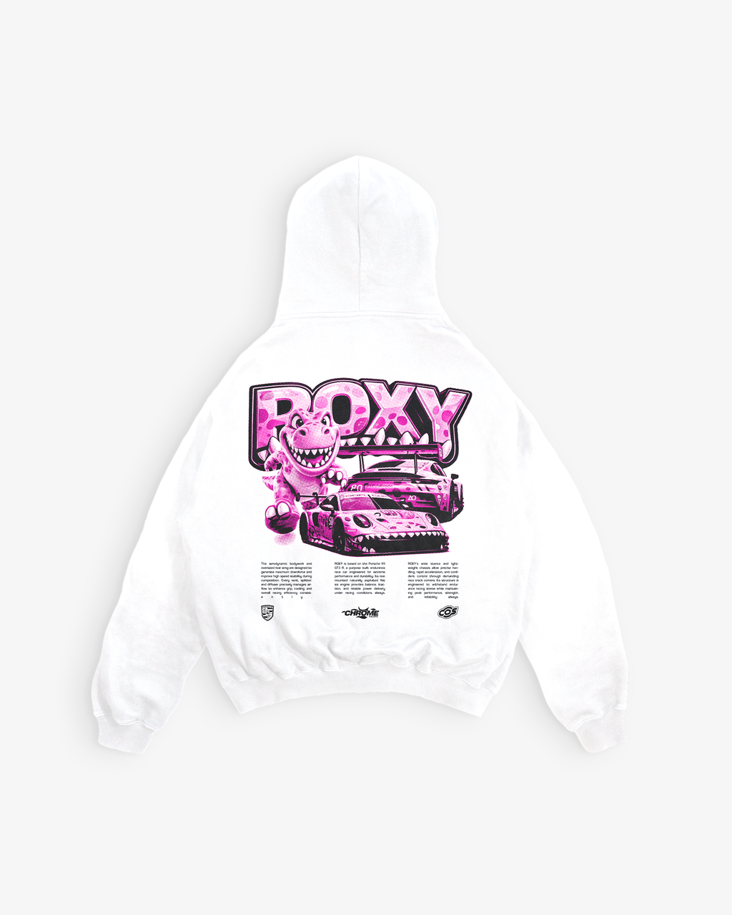 Porsche 911 GT3 R Pink Hoodie – Motorsport Dinosaur Streetwear Hoodie