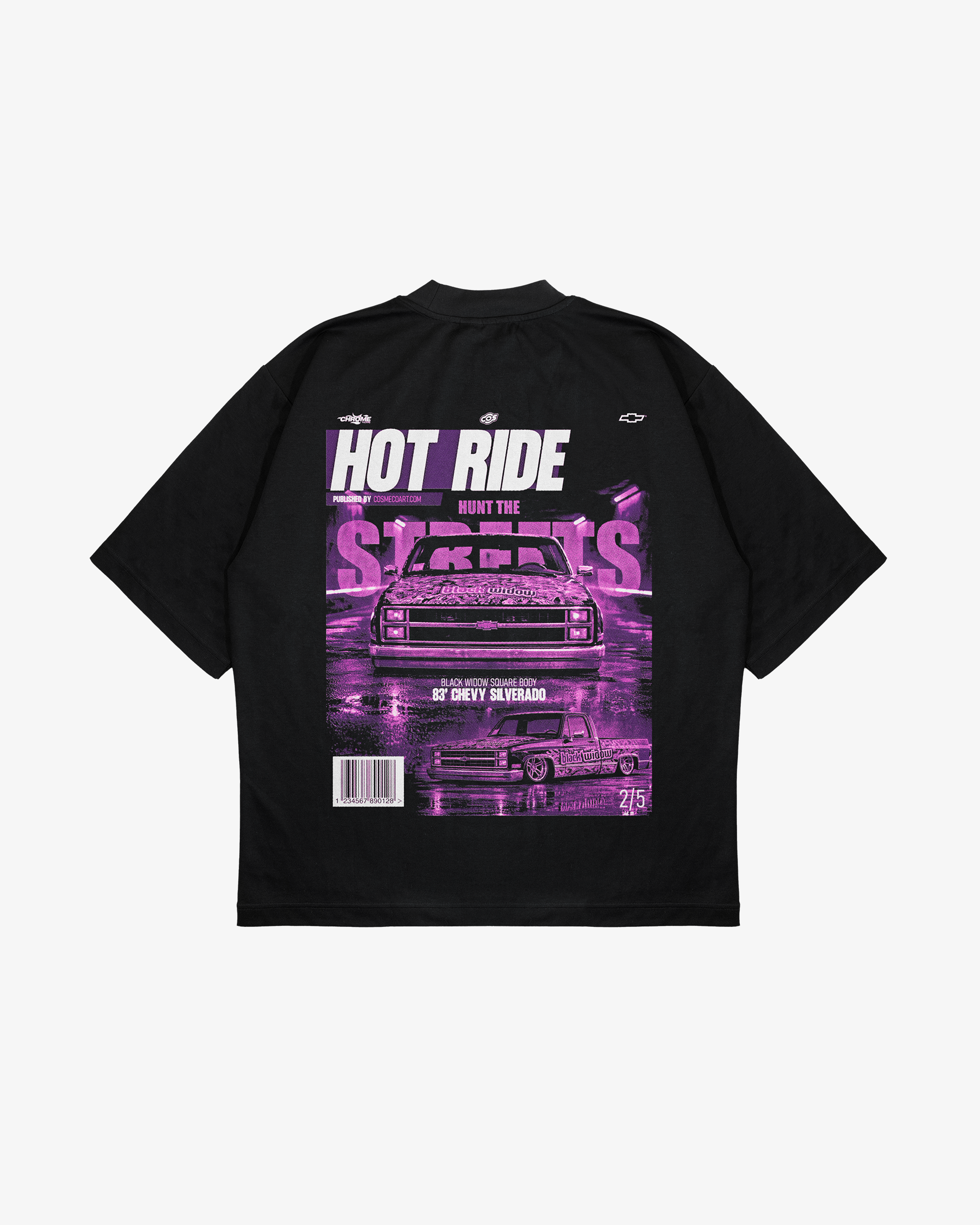 Black Widow Square Body Chevy Silverado Graphic Tee – Classic Truck Shirt – 2 of 5