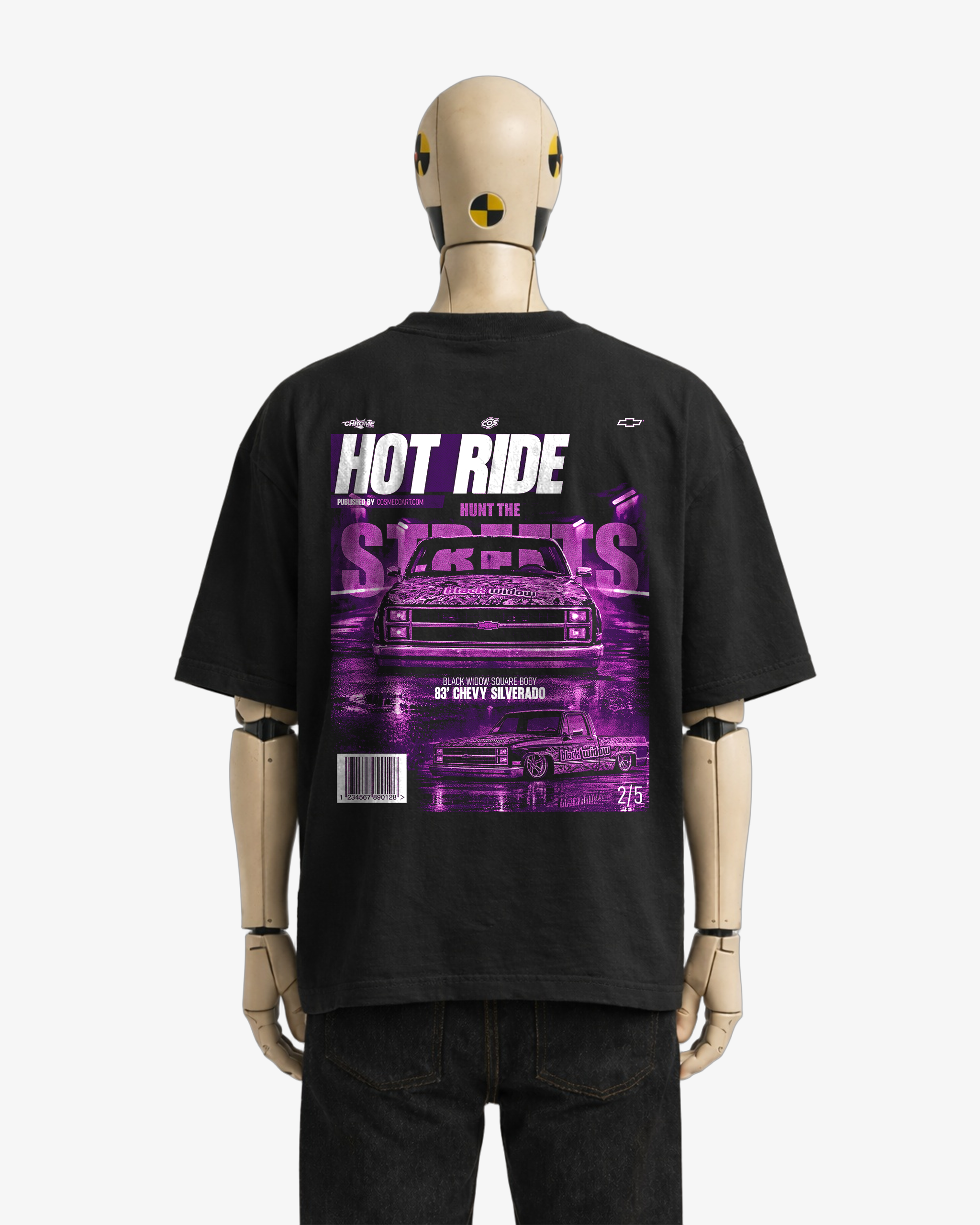 Black Widow Square Body Chevy Silverado Graphic Tee – Classic Truck Shirt – 2 of 5